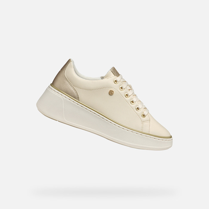 Platform trainers SUNNETTY WOMAN Papyrus/Light gold | GEOX
