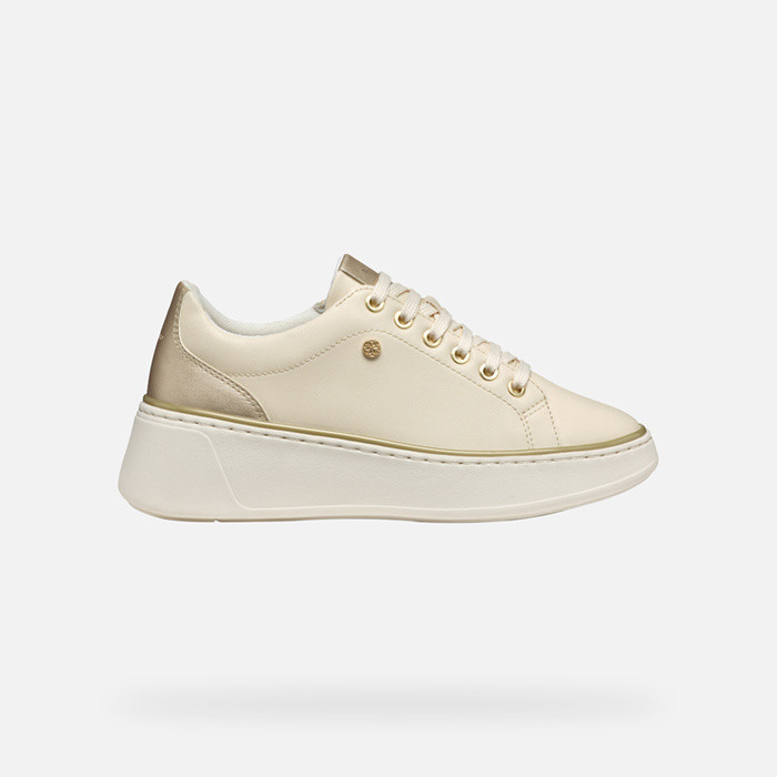 Platform trainers SUNNETTY WOMAN Papyrus/Light gold | GEOX