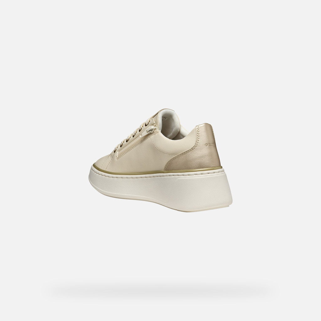Platform trainers SUNNETTY WOMAN Papyrus/Light gold - image number 4 | GEOX
