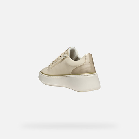 Platform trainers SUNNETTY WOMAN Papyrus/Light gold - image number 4 | GEOX