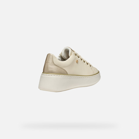 Platform trainers SUNNETTY WOMAN Papyrus/Light gold - image number 5 | GEOX