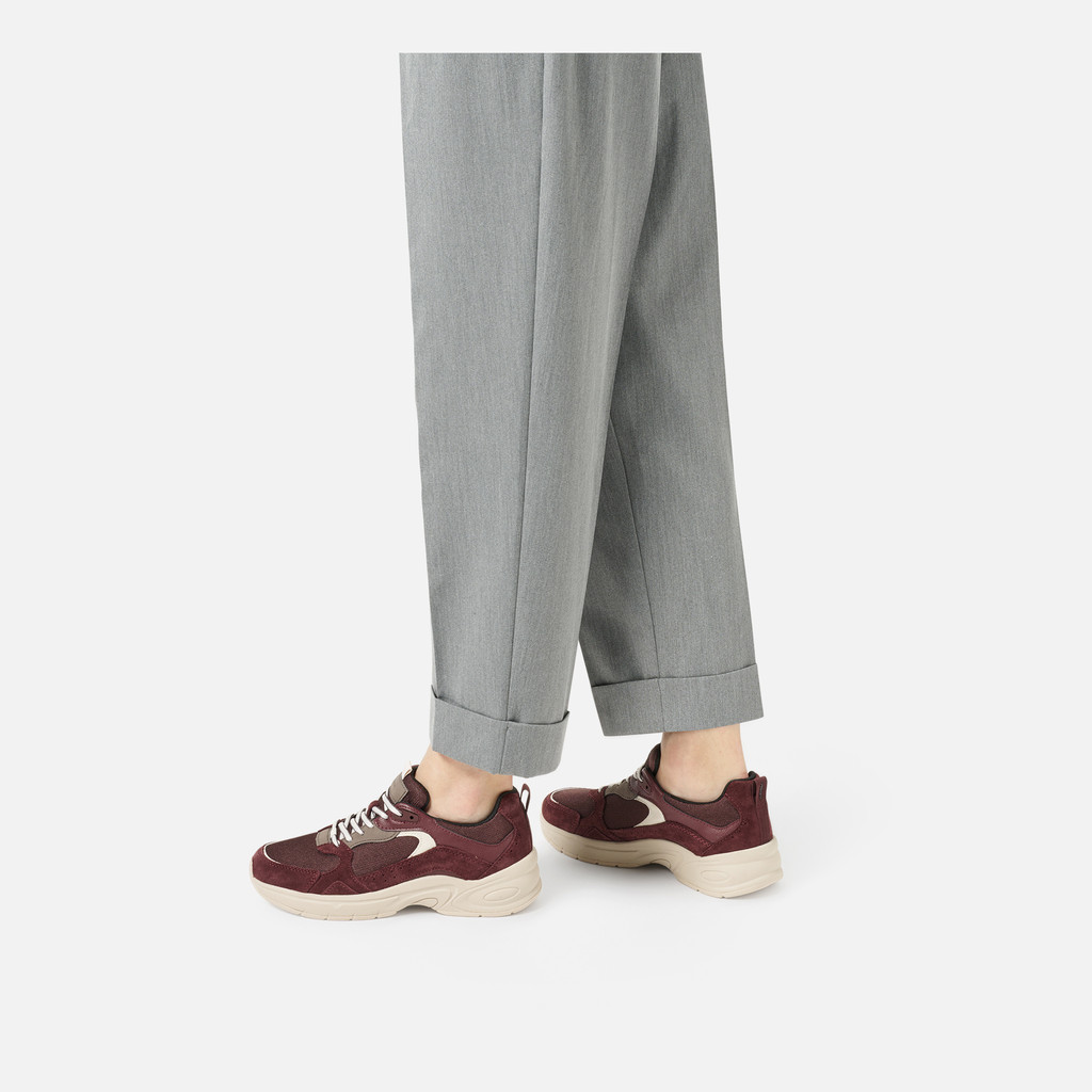 Low top sneakers ZARVIA WOMAN Wine - image number 1 | GEOX