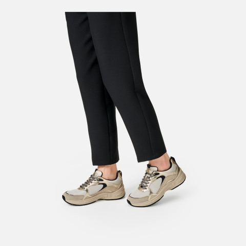 Sneakers basse ZARVIA DONNA Bianco latte/Oro chiaro - image number 1 | GEOX