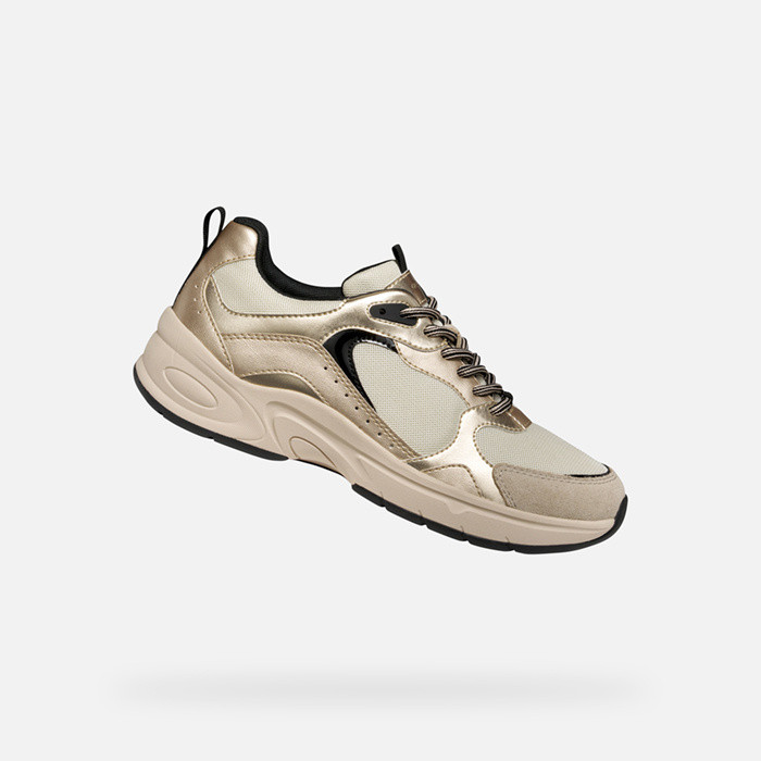 Low top sneakers ZARVIA WOMAN Papyrus/Light gold | GEOX