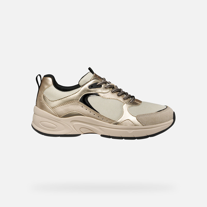 Low top sneakers ZARVIA WOMAN Papyrus/Light gold | GEOX