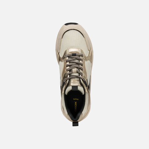Low top sneakers ZARVIA WOMAN Papyrus/Light gold - image number 5 | GEOX