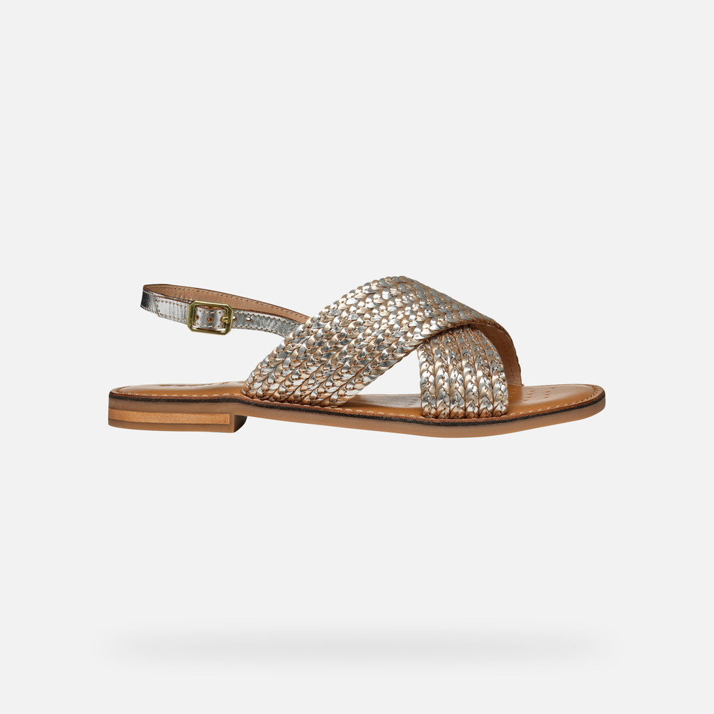 Flat sandals MADDALUSIA C WOMAN Light Gold/Silver - image number 1 | GEOX