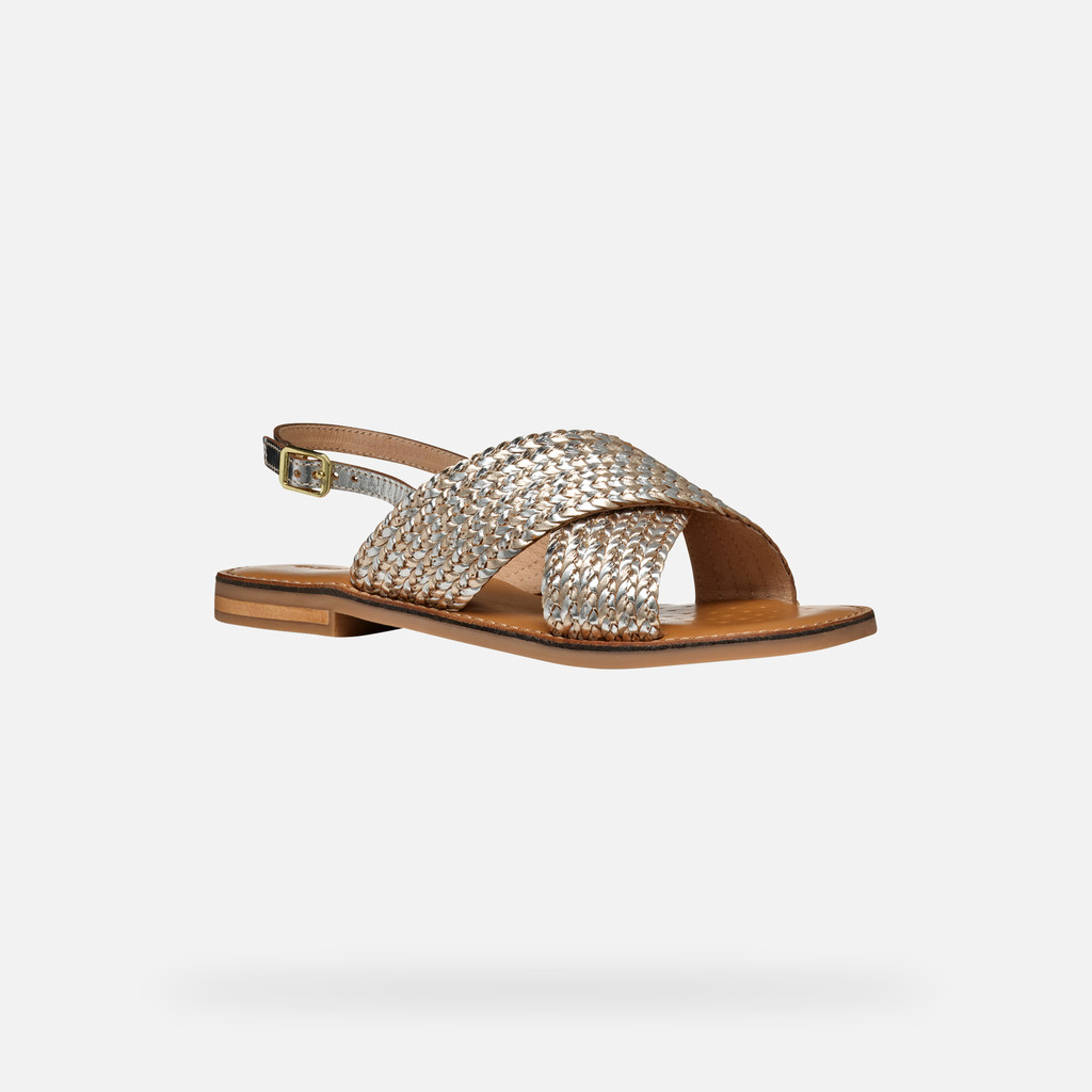 Flat sandals MADDALUSIA C WOMAN Light Gold/Silver - image number 2 | GEOX