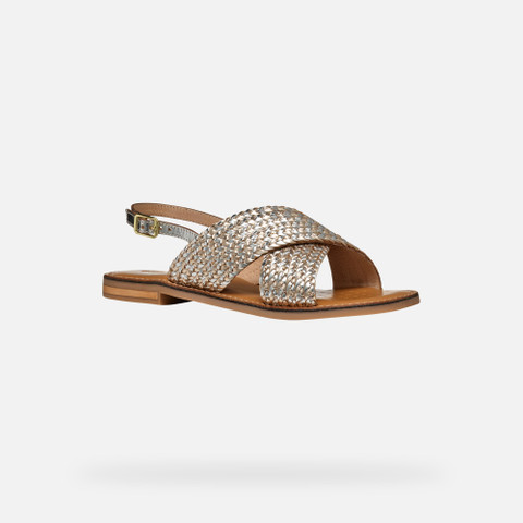 Flat sandals MADDALUSIA C WOMAN Light Gold/Silver - image number 2 | GEOX