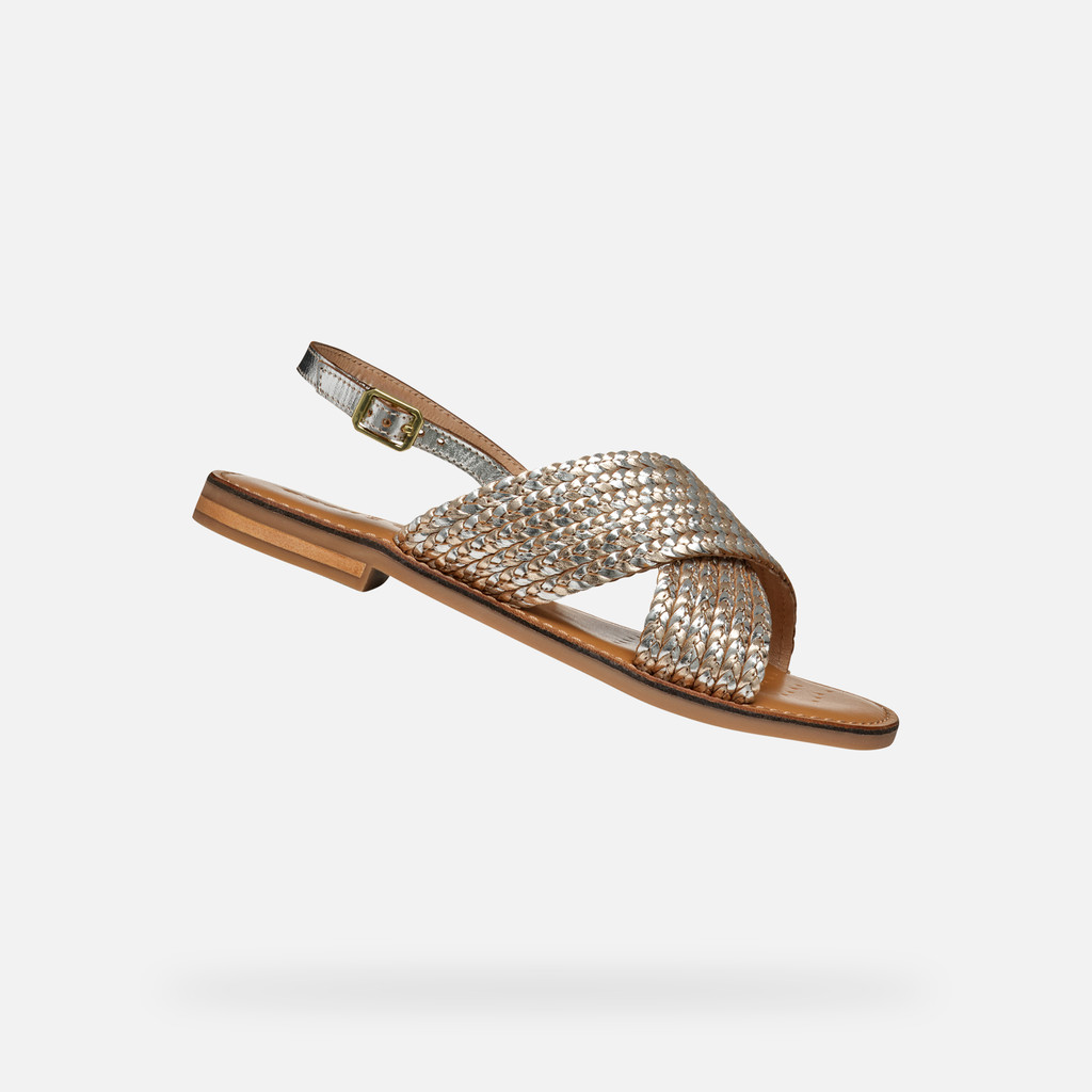 Flat sandals MADDALUSIA C WOMAN Light Gold/Silver - image number 0 | GEOX