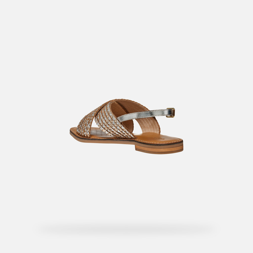 Flat sandals MADDALUSIA C WOMAN Light Gold/Silver - image number 3 | GEOX