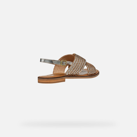 Flat sandals MADDALUSIA C WOMAN Light Gold/Silver - image number 4 | GEOX