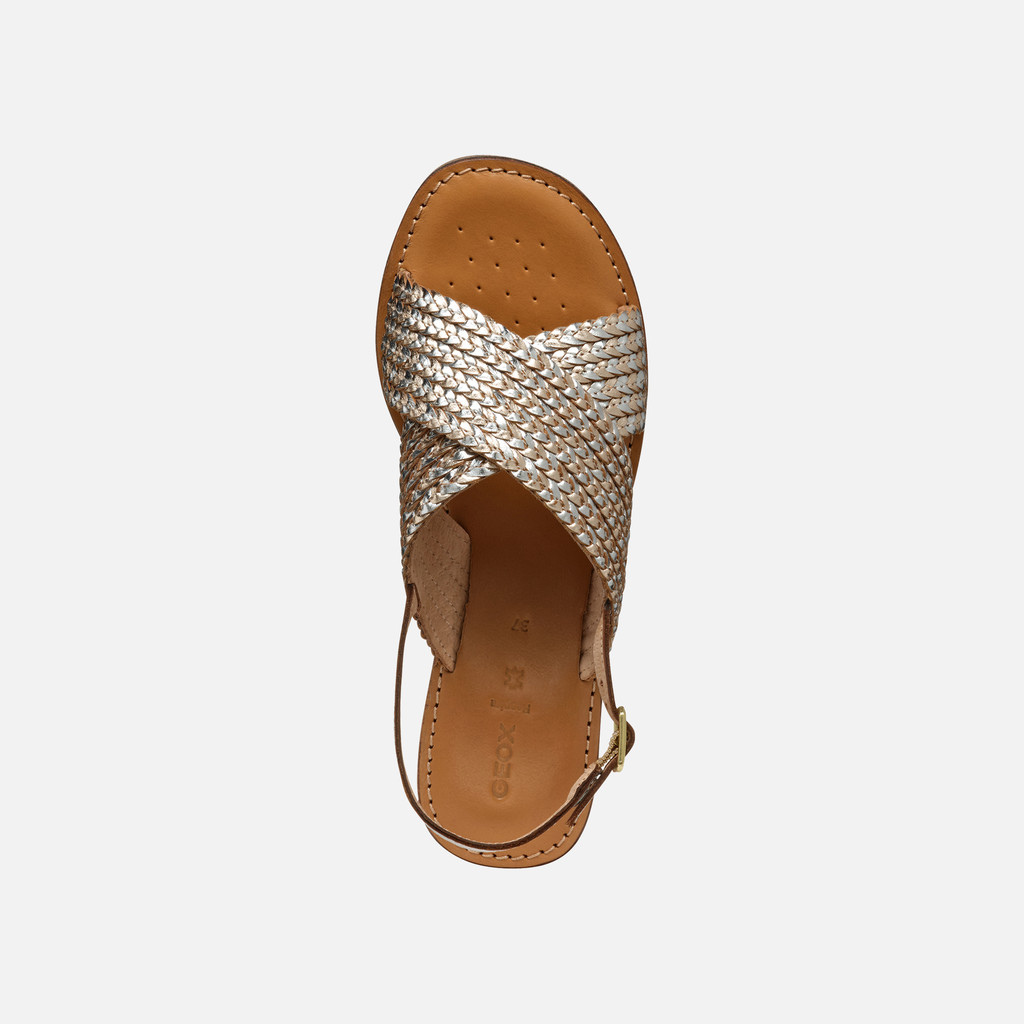Flat sandals MADDALUSIA C WOMAN Light Gold/Silver - image number 5 | GEOX