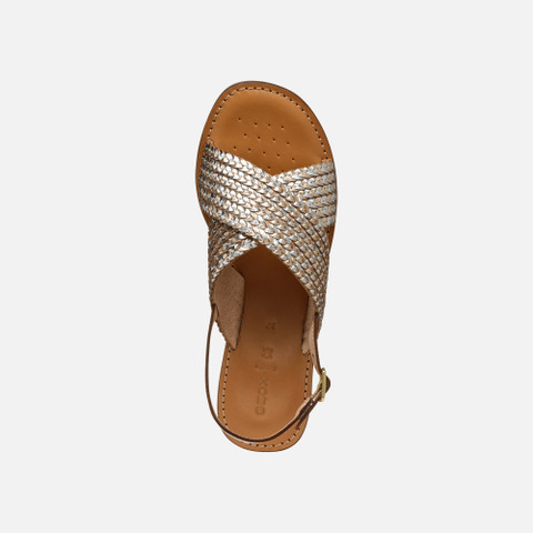 Flat sandals MADDALUSIA C WOMAN Light Gold/Silver - image number 5 | GEOX