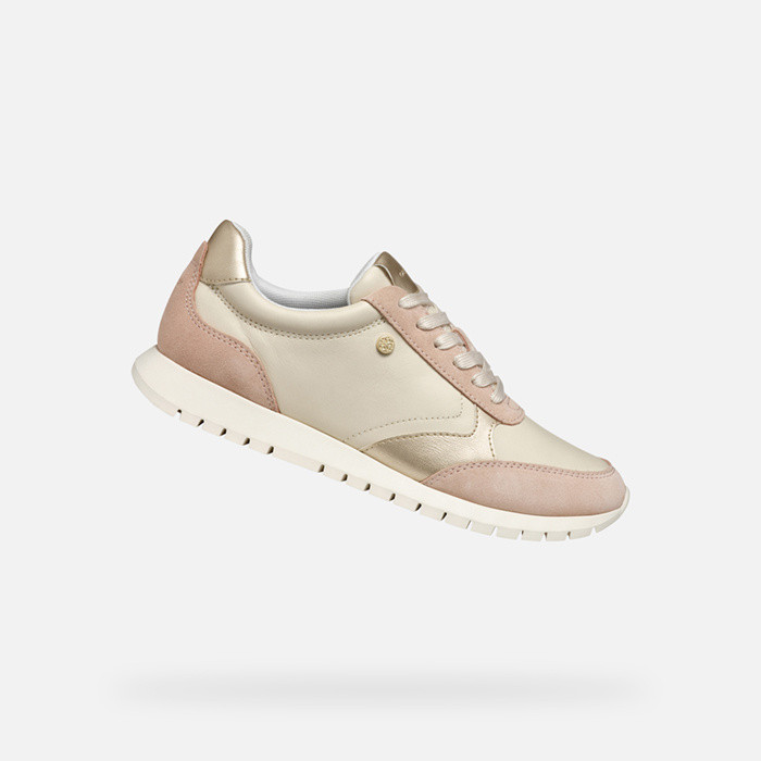 Baskets basse SUKIE 2.0 FEMME Blanc cassé/Rose | GEOX