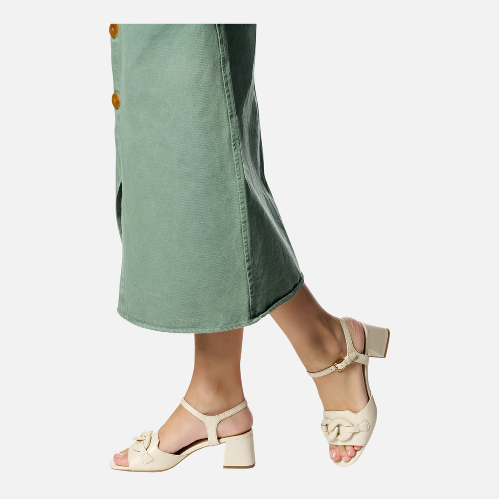 Medium-heeled sandals NEW ERAKLIA 50 T WOMAN Papyrus - image number 2 | GEOX