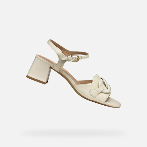 Medium-heeled sandals NEW ERAKLIA 50 T WOMAN Papyrus - image number 0 | GEOX