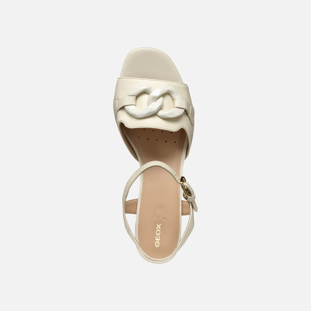 Medium-heeled sandals NEW ERAKLIA 50 T WOMAN Papyrus - image number 6 | GEOX