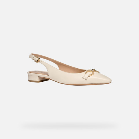 Slingbacks with low heels GISELDA15 WOMAN Papyrus - image number 2 | GEOX