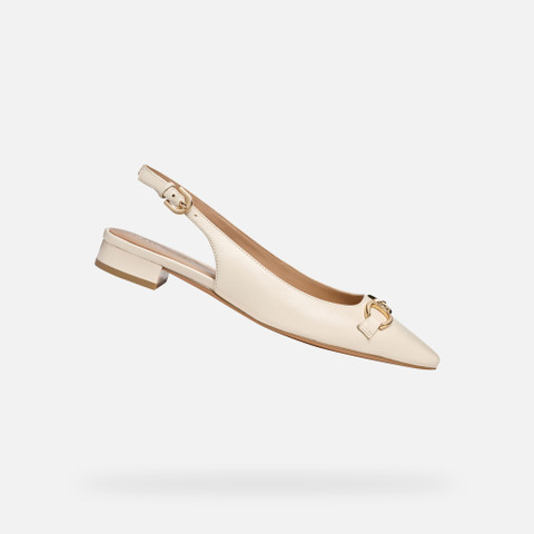 Slingbacks with low heels GISELDA15 WOMAN Papyrus - image number 0 | GEOX