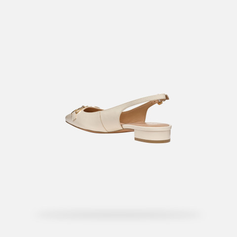 Slingbacks with low heels GISELDA15 WOMAN Papyrus - image number 3 | GEOX