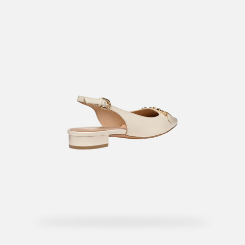 Slingbacks with low heels GISELDA15 WOMAN Papyrus - image number 4 | GEOX