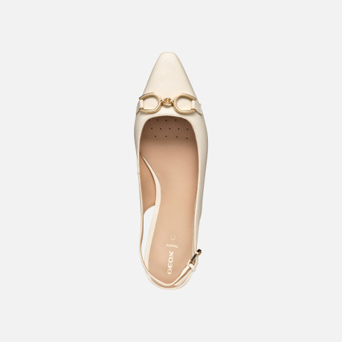 Slingbacks with low heels GISELDA15 WOMAN Papyrus - image number 5 | GEOX