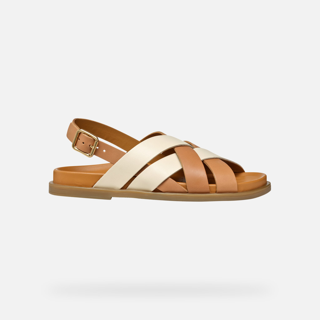 Flat sandals ADELASH WOMAN Camel/Papyrus - image number 1 | GEOX