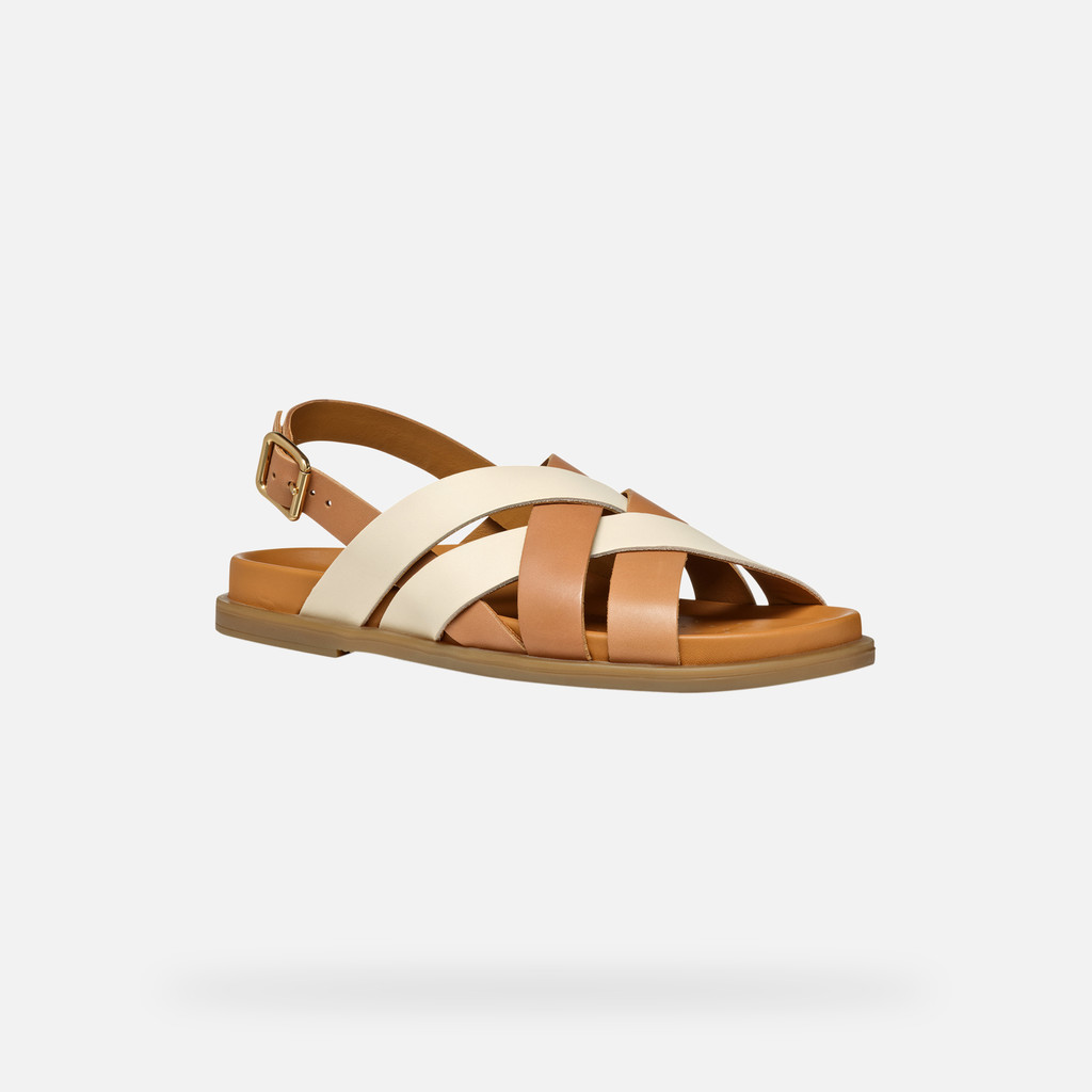 Flat sandals ADELASH WOMAN Camel/Papyrus - image number 2 | GEOX
