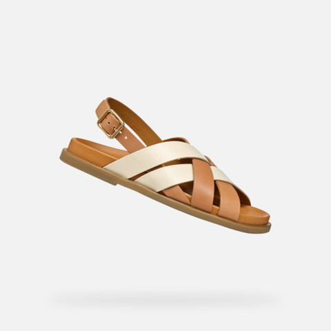 Flat sandals ADELASH WOMAN Camel/Papyrus - image number 0 | GEOX