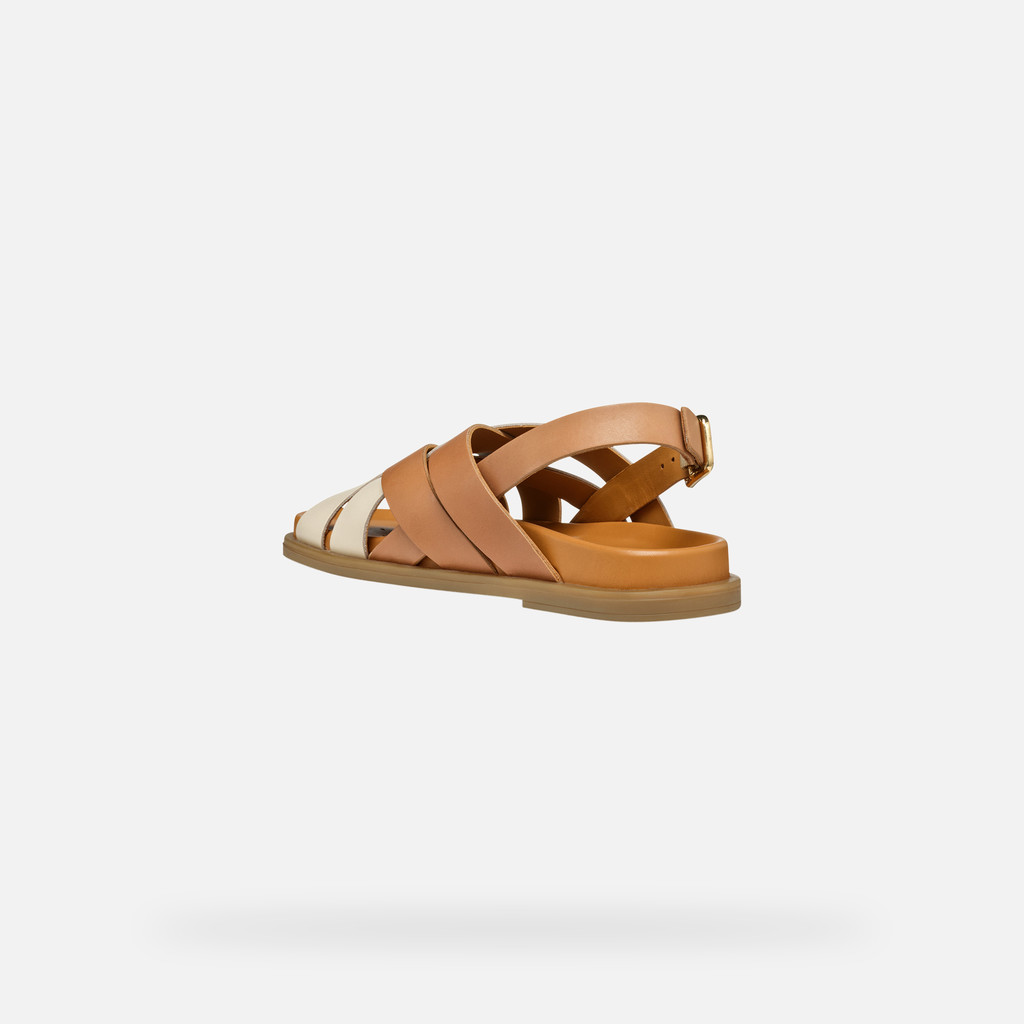 Flat sandals ADELASH WOMAN Camel/Papyrus - image number 3 | GEOX