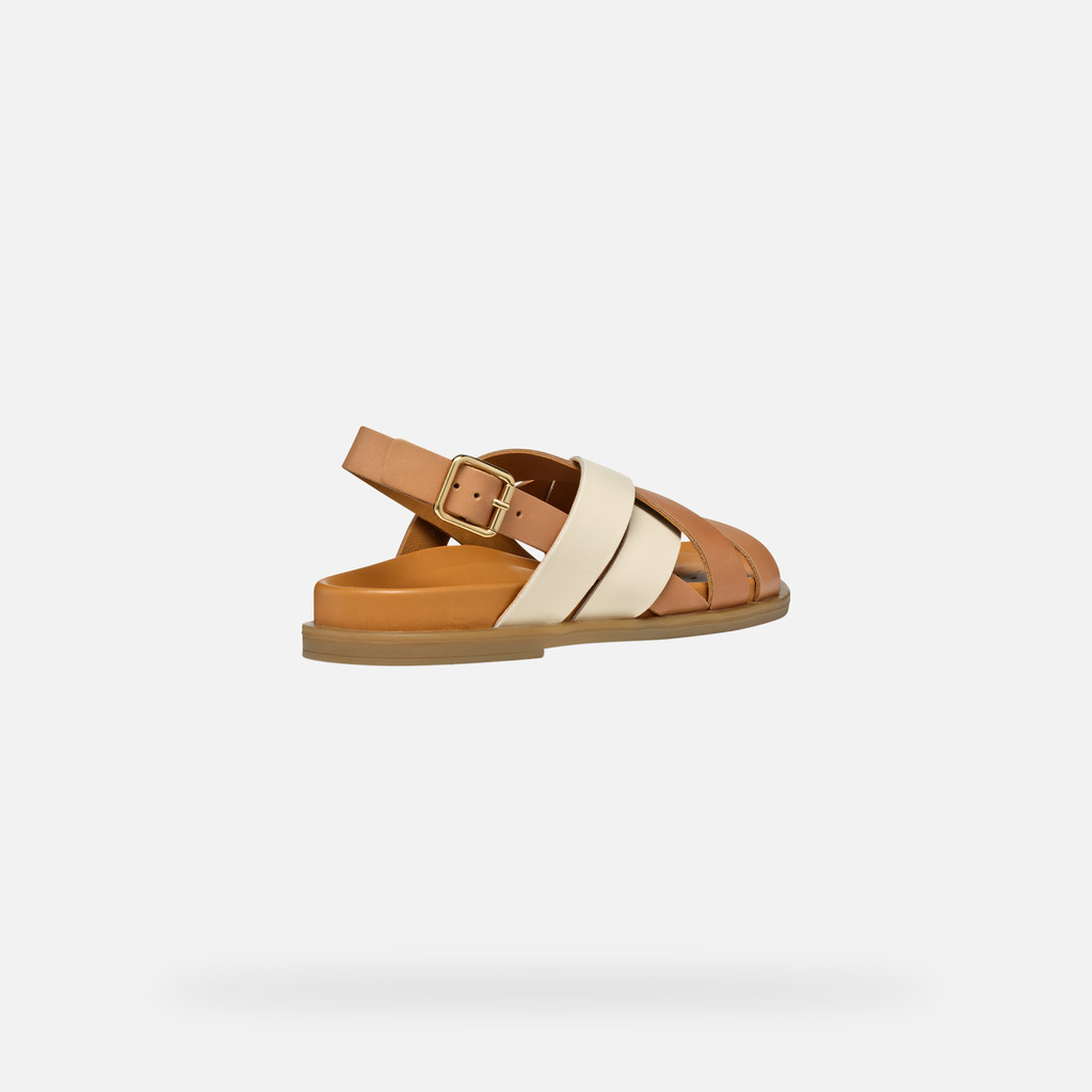 Flat sandals ADELASH WOMAN Camel/Papyrus - image number 4 | GEOX