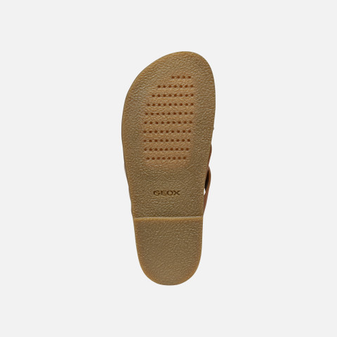 Flat sandals ADELASH WOMAN Camel/Papyrus - image number 6 | GEOX