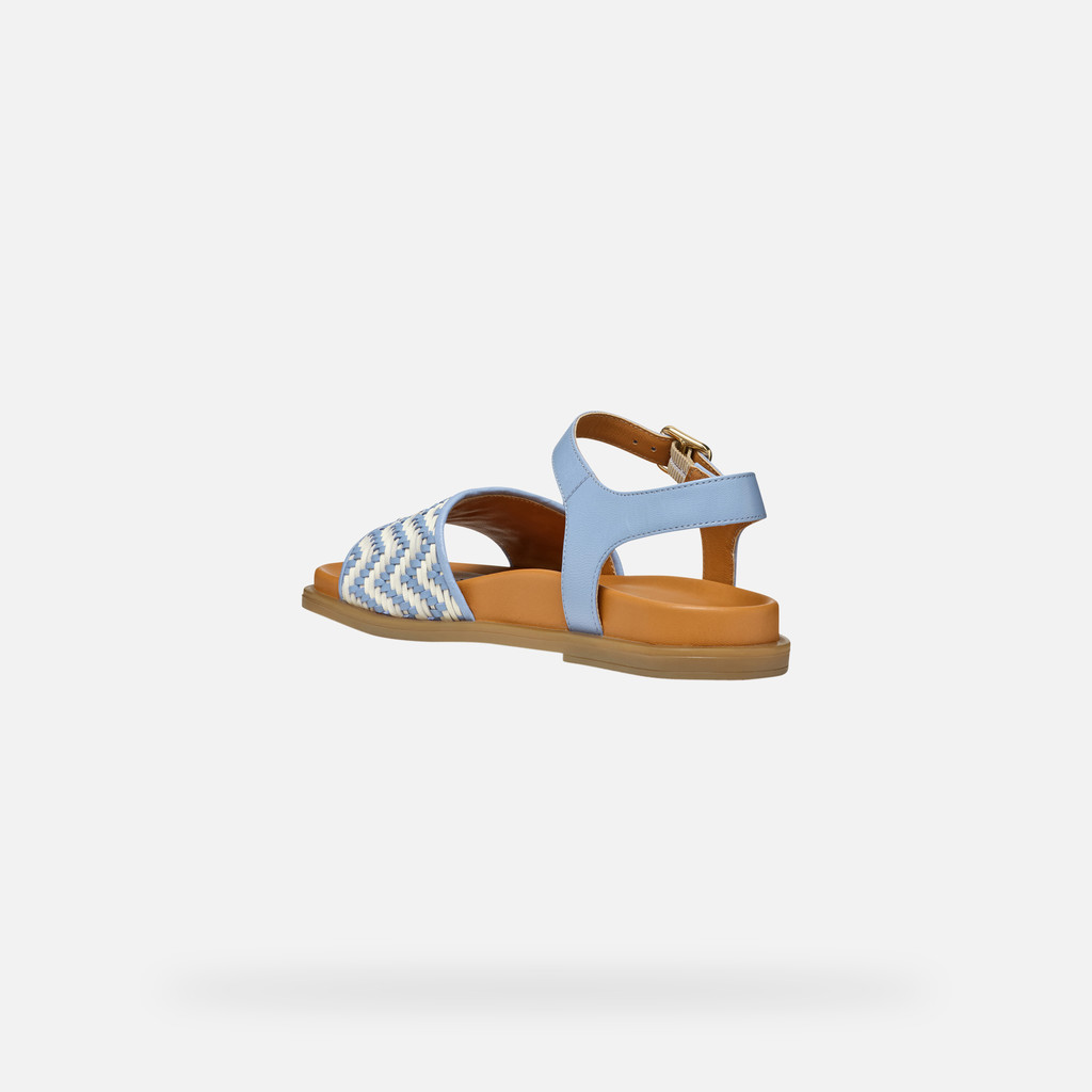 Flat sandals ADELASH WOMAN Light Blue/Papyrus - image number 3 | GEOX