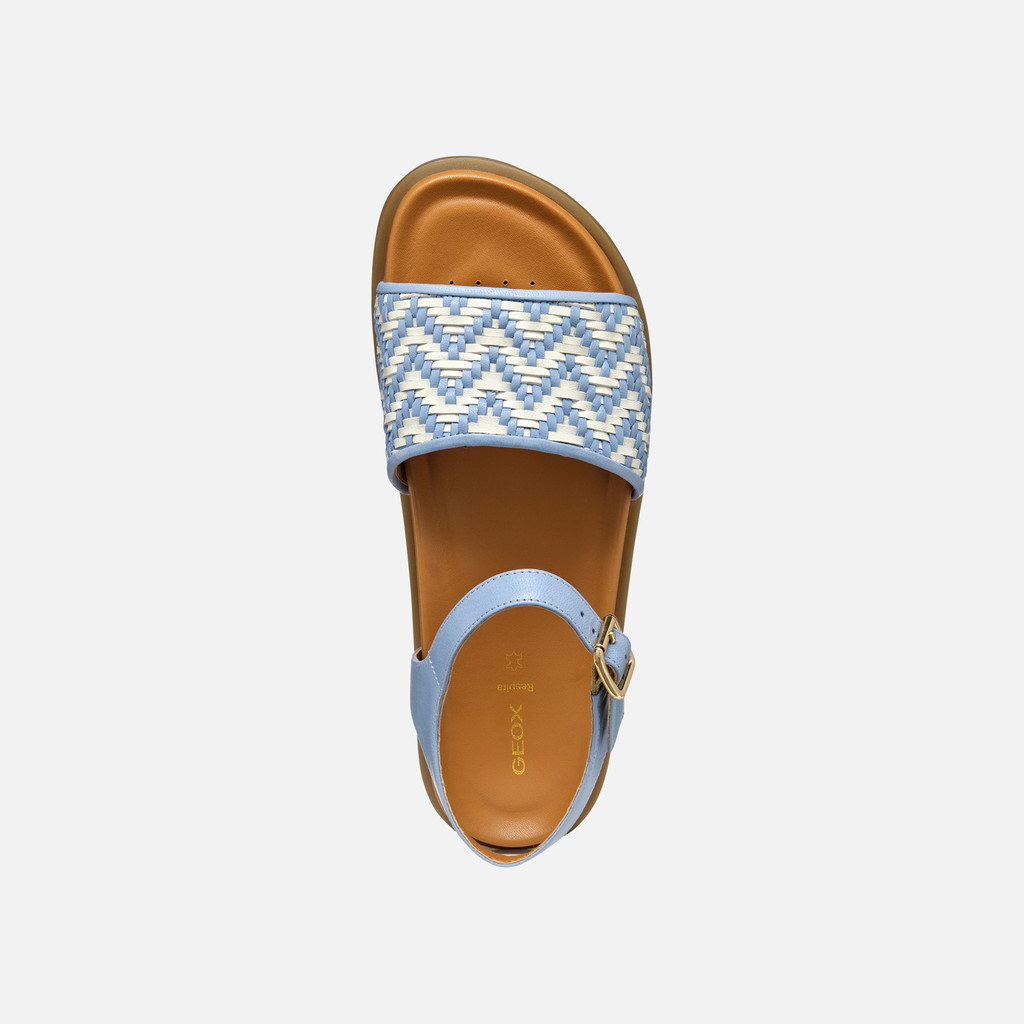 Flat sandals ADELASH WOMAN Light Blue/Papyrus - image number 5 | GEOX