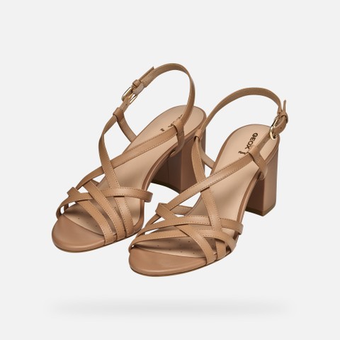 Medium-heeled sandals VIRNILISA 65 S WOMAN Beige - image number 8 | GEOX