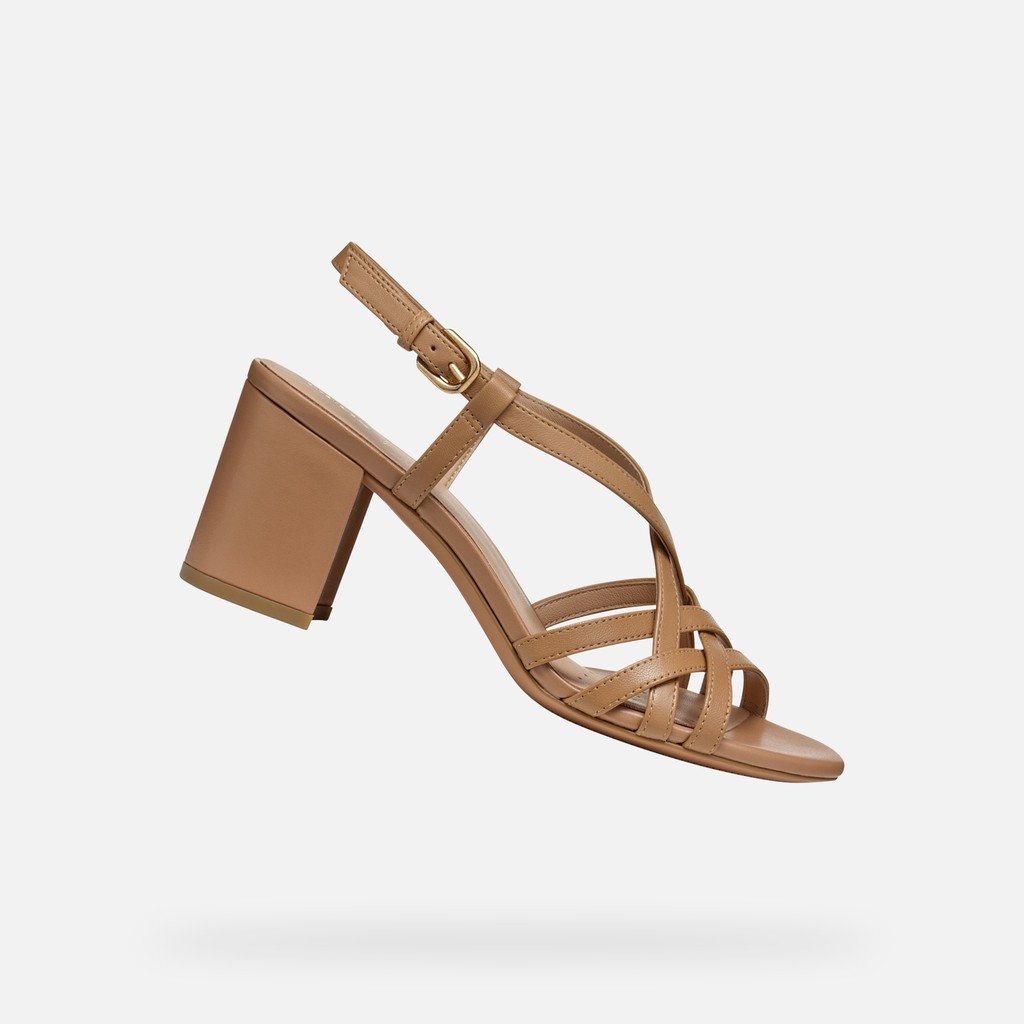 Medium-heeled sandals VIRNILISA 65 S WOMAN Beige - image number 0 | GEOX