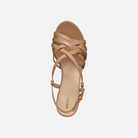 Medium-heeled sandals VIRNILISA 65 S WOMAN Beige - image number 6 | GEOX