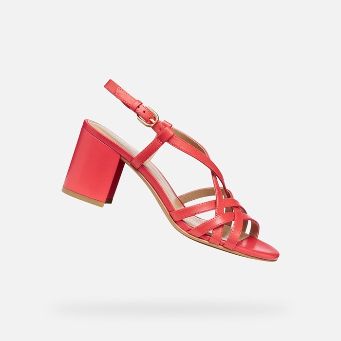 Medium-heeled sandals VIRNILISA 65 S WOMAN Coral | GEOX