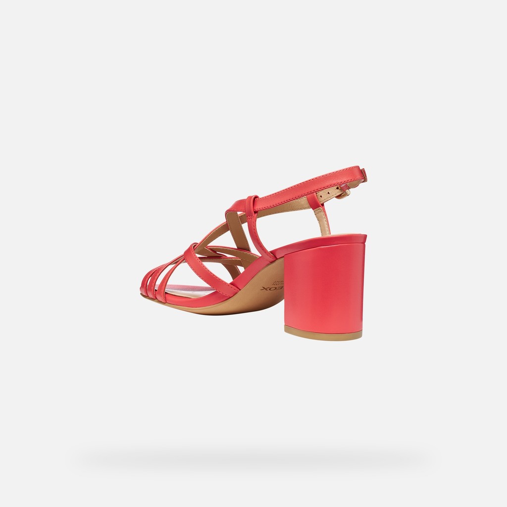 Medium-heeled sandals VIRNILISA 65 S WOMAN Coral - image number 3 | GEOX