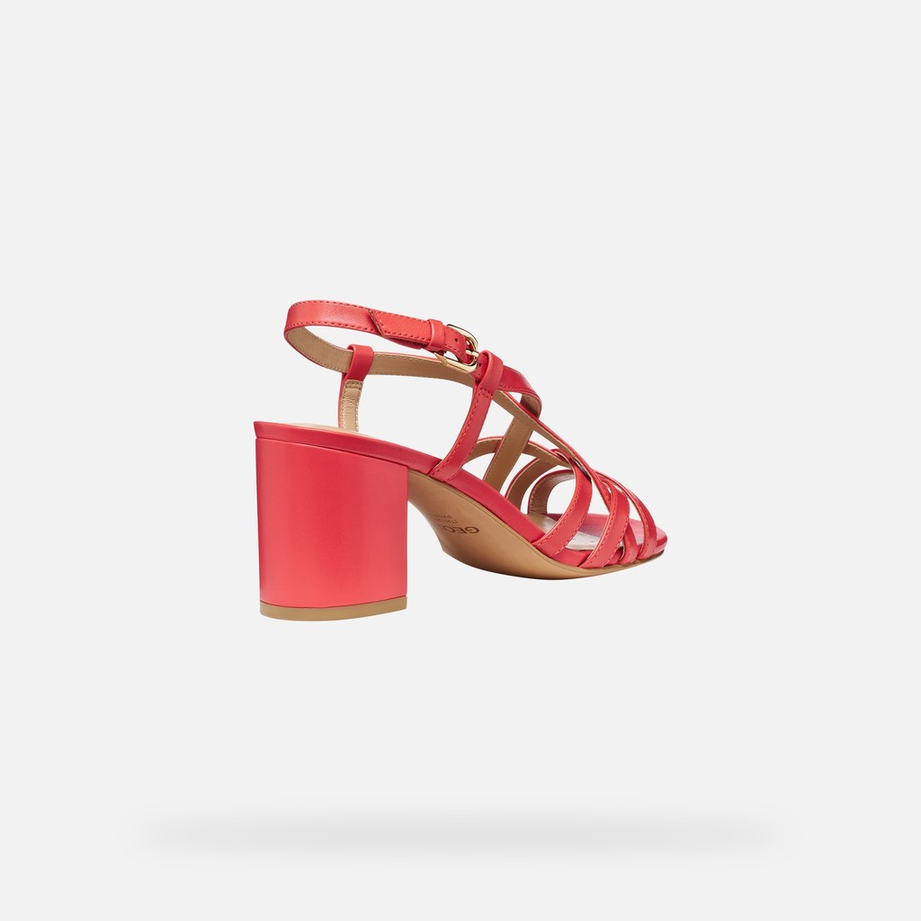 Medium-heeled sandals VIRNILISA 65 S WOMAN Coral - image number 4 | GEOX