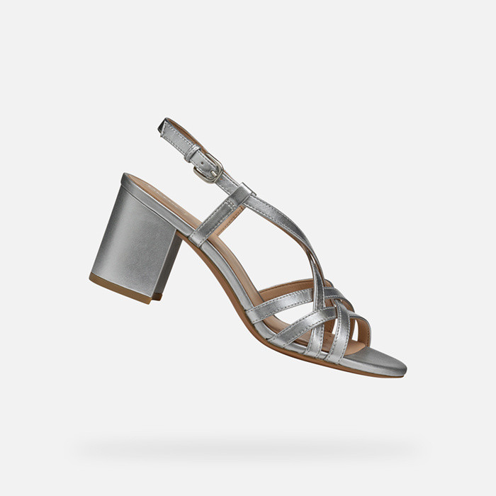 Medium-heeled sandals VIRNILISA 65 S WOMAN Silver | GEOX