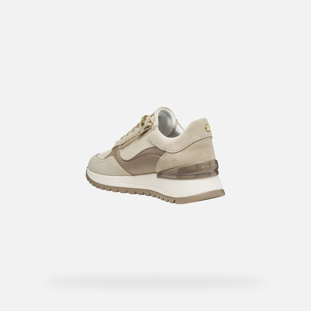 Wedge sneakers DESYA WOMAN Light taupe/Papyrus - image number 4 | GEOX