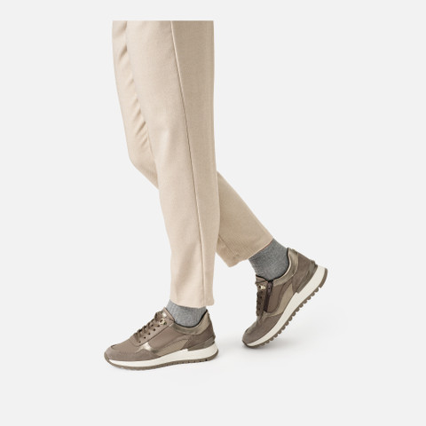 Wedge sneakers DESYA WOMAN Taupe/Sand - image number 2 | GEOX