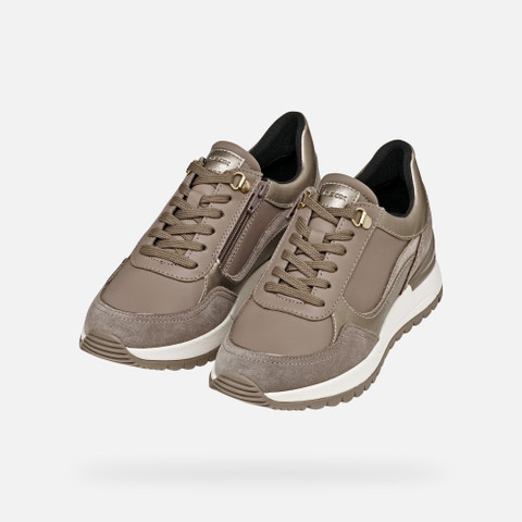 Wedge sneakers DESYA WOMAN Taupe/Sand - image number 8 | GEOX