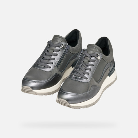 Wedge sneakers DESYA WOMAN Dark Gray/Gun - image number 8 | GEOX