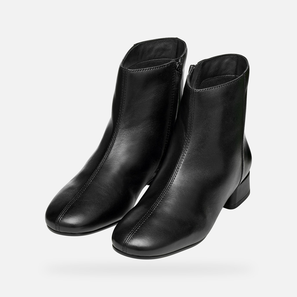 Botas de tornozelo salto baixo DHYALMA MULHER Preto - image number 8 | GEOX