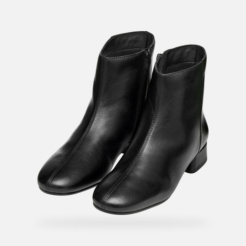 Botas de tornozelo salto baixo DHYALMA MULHER Preto - image number 8 | GEOX