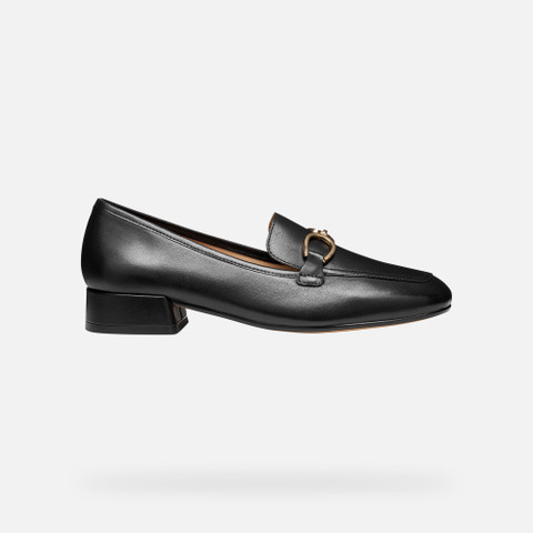 Leather loafers DHYALMA WOMAN Black - image number 1 | GEOX