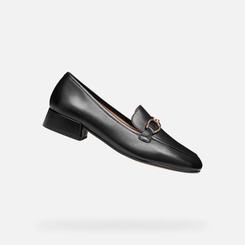 Leather loafers DHYALMA WOMAN Black - image number 0 | GEOX